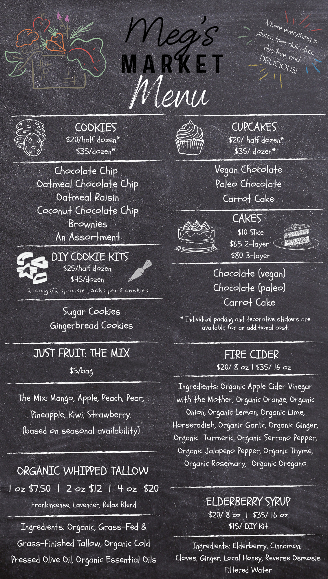 Meg's Market Menu